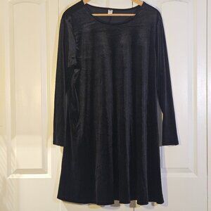 Old Navy Women's Dress XXL Velvet Black Holiday Whimsigoth Vamp Grunge Romantic
